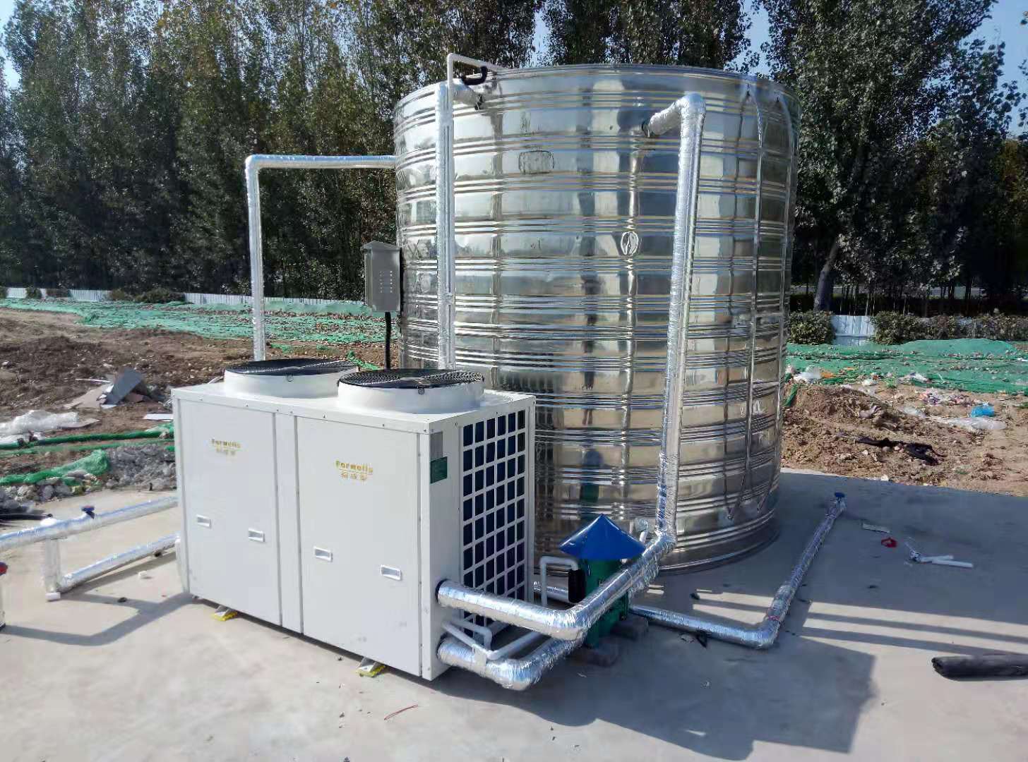 本公司簽約中國建筑**工程局熱水系統，安裝完畢！